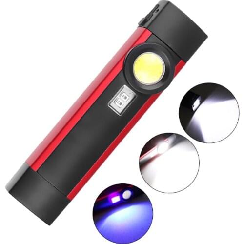 Rechargeable COB LED Spotlight Pen-clip Work Light Camping Flashlight Inspection Lamp USB Rechargeable Torch Lighting