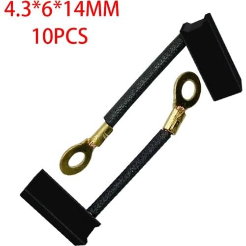 4.3*6*14 MM Pistol Drill Carbon Brush 10 PCS Electric Drill Brush Power Tool Parts Graphite Brush Replacement