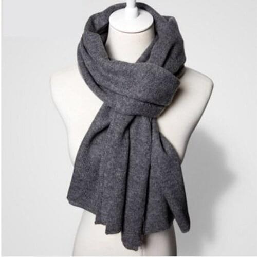 100% Cashmere Scarf Men Luxury Brand Winter Soft Keep Warm Fashion Knitted Scarf Men Stoles Handsome Male Long Shawl Wrap 150g