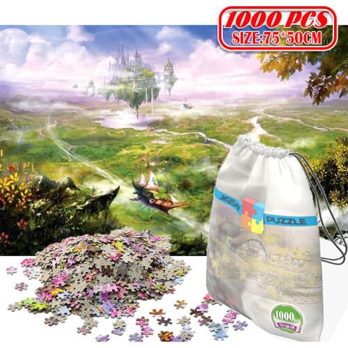 1000Pcs 3D Paper Jigsaw Puzzle for adults kids toys puzzles wooden Educational Toys Decoration Stickers Game World