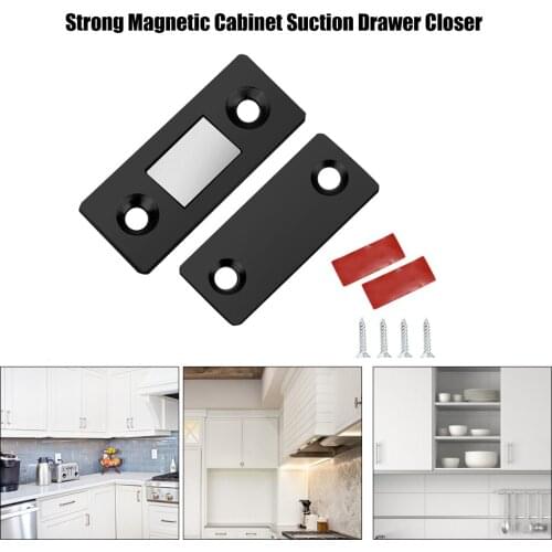2Pcs Magnetic Cabinet Catch Punch Free Door Catch Latch Screw Holes Wardrobe Stopper Home Furniture Hardware