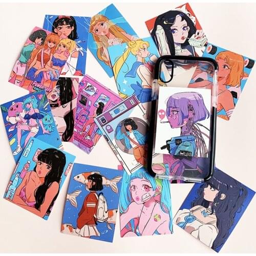 36Pcs/lot Retro Japanese Girl Stickers Scrapbooking Decorative Sticker DIY Diary Album Stick Label Kawaii Stationery