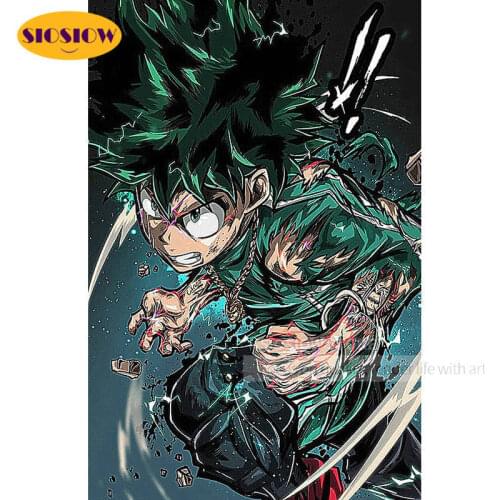 5D Midoriya Izuku Diamond Embroidery Home Decor My Hero Academia Daimond Painting Anime Deku Cross Stitch Handmade Wall Sticker