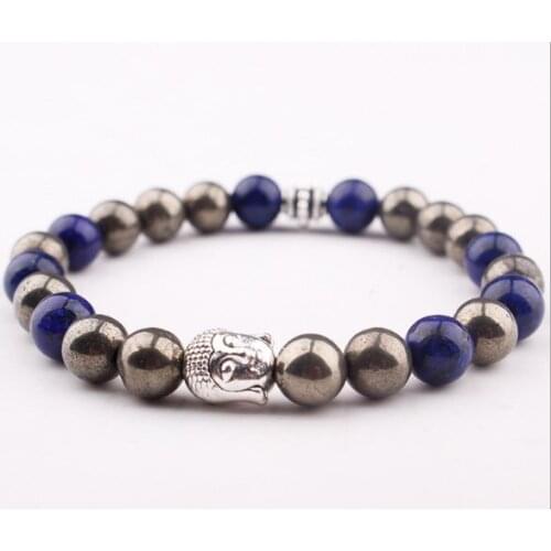 8mm Punk multicolor Agate Chakra Healing Reiki Buddha Yoga Bracelet elastic adjustable Volcanic Stone Bangles kibj45