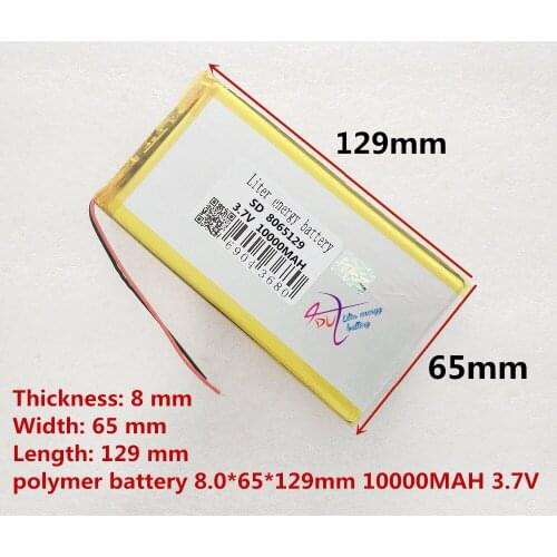 8065129 3.7V 10000mah Lithium polymer Battery For Tablet PCs PDA Digital Products