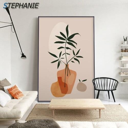 Abstract Fashion Summer Plant Leaf Poster Boho Style Picture Canvas Painting Nordic Home Decor Wall Art Pictures for Living Room