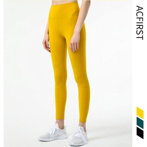 AcFirst Yellow Women Yoga Pants High Waist Seamless Leggings Push Up Leggins Sport Fitness Running Seamless Bodycon Gym