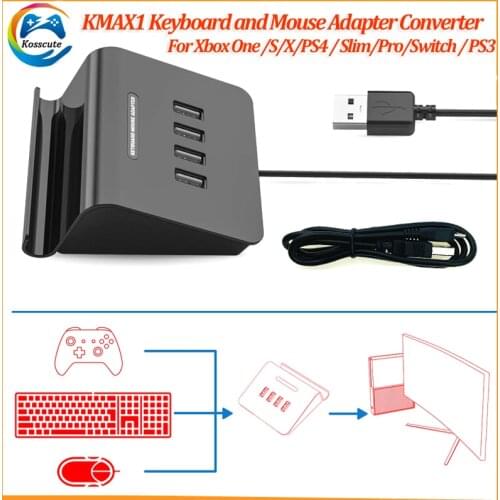KMAX1 Adapter Mouse Keyboard Converter Adapter for PS3/PS4 /XBox One/PC/Nintendo Switch without Delay Compatible with all games