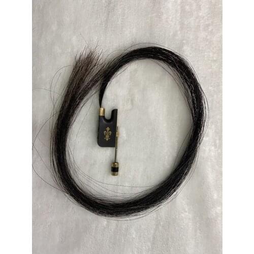 1pcs ebony cello bow frog with bow black hair installed horse hair gold colour mounted white bow hair repair bow hair