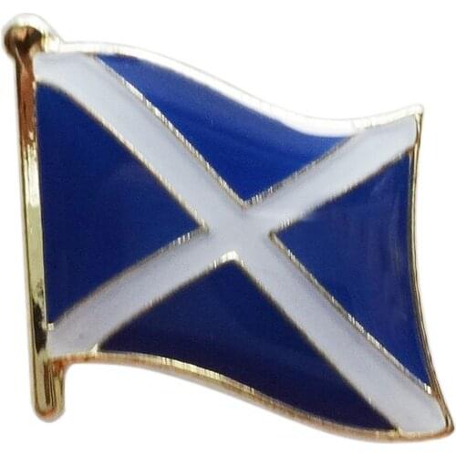 Free shipping(350pcs/lot)Single Scotland Country flag metal badge pin+Iron plated brass+paints+epoxy+bufferfly back button
