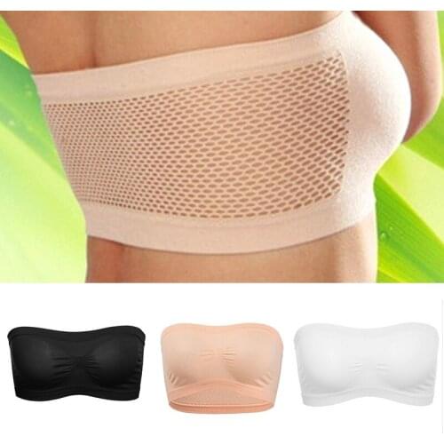 Seamless Bandeau with Mesh Back Design Super Elastic Comfortable to Wear Breathable Lightweight for Daily Life A7
