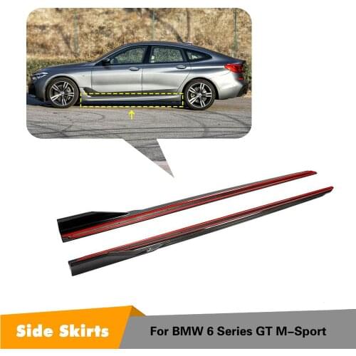 Side Skirts For BMW 6 Series GT M Sport 2017 - 2019 Carbon Fiber Side Door Bumper Extensions Lip Apron Body kit
