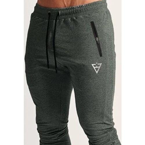 2021 new muscle fitness running training sports cotton trousers mens breathable Slim beam mouth casual health pants