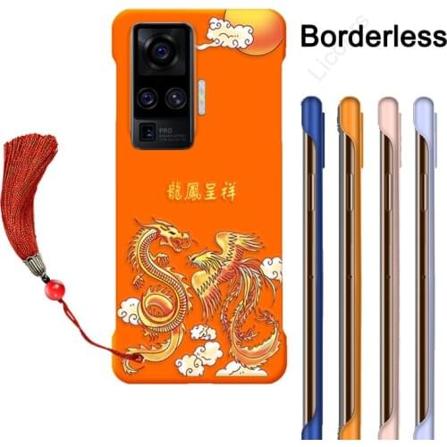 Case for Vivo X50 Pro X50 S6 Y70S S7 iQOO NEO 3 Relief Floral Painted Embroidery Borderless Tassel Silicone PC Cover Capa Shell