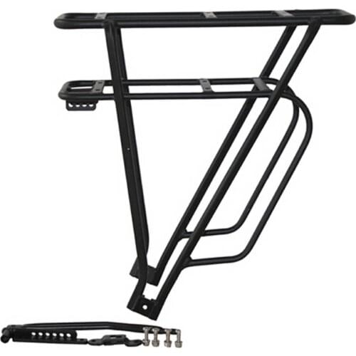 Black Silver 26 28 inch 700C Bike Luggage Rack Double Layer Bicycle Battery Rear Carrier Adjustable Heavy Duty Bike Hanger