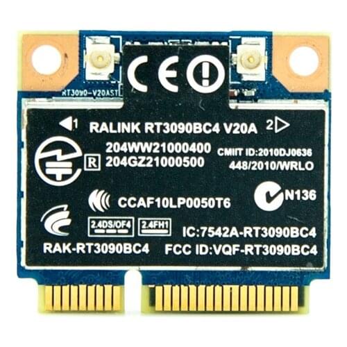 Card For Ralink RT3090 RT3090BC4 802.11bgn Half MINI PCI-E WIFI Wireless for Bluetooth-compatible 3.0 300Mbps SPS 602992-001