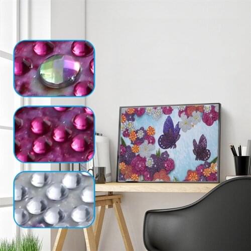 DIY Crafts Special Shaped Diamond Painting 5D Butterfly Diamond Art Embroidery Kits Flowers Home Wall Decoration New Arrivals