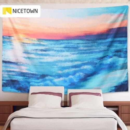 NICETOWN Tapestry Wall Hanging Ocean Sunrise Nature Home Decoration for Living Room Bedroom Dorm Art Deck Instagram Decor