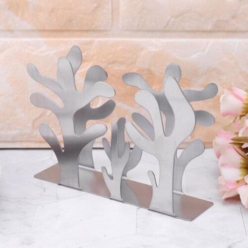 Stainless Steel Napkin Rack Box Dispenser Tissue Holder Plants Table Decoration P15D