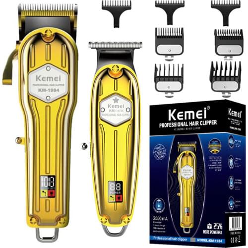 Kemei 1984/i5S professional metal shell hair clipper barber shop electric hair trimmer for men cord cordless pro haircut machine