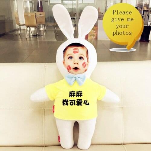 Provide photo custom cushion Real doll lovely rabbit pillows Christmas decorations diy gift Birthday Valentines Day Gifts