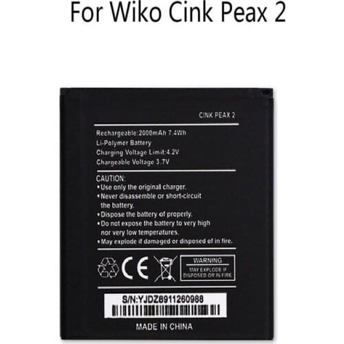 Backup 2000mAh Battery For Wiko Cink peax 2 Smart Mobile Phone
