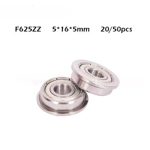 F625-2Z F625ZZ F625zz F625 zz Flanged Flange Deep Groove Ball Bearings 5 x 16 x 5mm RF1650ZZ Free shipping for 3D printer