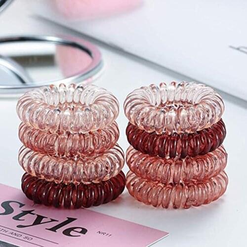 8 PCS Spiral Hair Strip Non-crease Coil Hair Strip Telephone Line Hairstyle Apparel Accessories Best Sale Girls Rubber band