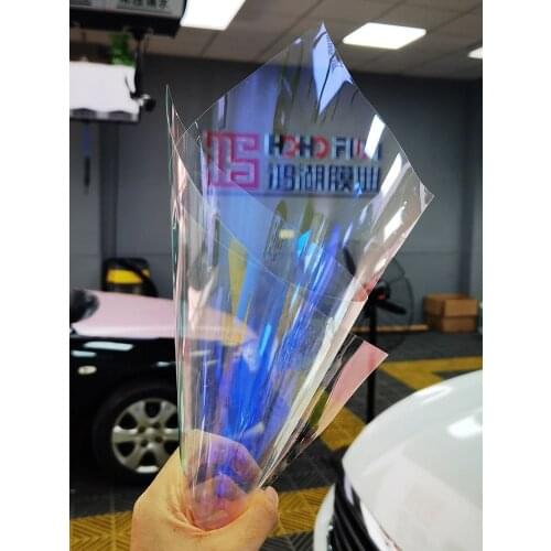 SUNICE 80%VLT Red/ Blue Chameleon Window Tint Film Building Home Window Film Solar Tint 99% Anti-UV Nano ceramic tint