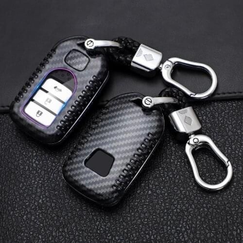 Carbon Fiber Car Remote Smart Key Fob Case Holder Shell For Honda Accord Civic Fit Pilot CRV CR-V HR-V Car Accessories