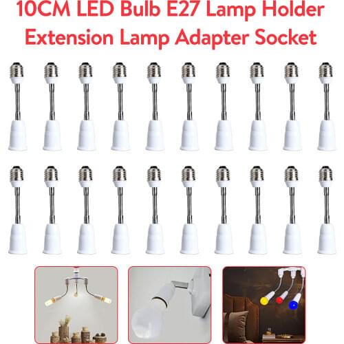 10CM LED Light Bulb E27 Holder Universal Flexible Extension Lamp Adapter Socket Led Lamp Bulb Base Conversion Holder Converter