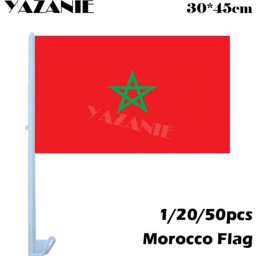 YAZANIE 30*45cm 1/20/50pcs Morocco Custom Window Car Flags and Banners Festival Event Custom Printed Flag World Decorative Flag