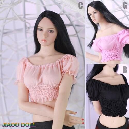 1/6 JIAOU DOLL JOA-52 Puff Short Sleeve Top Female Clothes Fit 12'' Female Action Figure Bodys