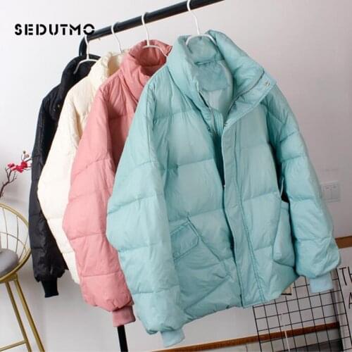 SEDUTMO Winter Oversize Women Duck Down Jackets Casual Coat Short Black Puffer Jacket Autumn Parkas ED1034