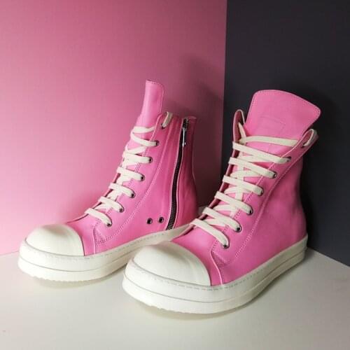 Womens Leather Boots Pink Color Ankle Boots For Young Girls Fashion Ladies Booties 40# 35/10d50