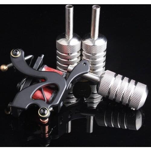 1PCS 25MMStainless Steel Tattoo Grip With Back Stem Professional Tattoo Machine Grips Tattoo Tubes Tips Tool Free Shipping