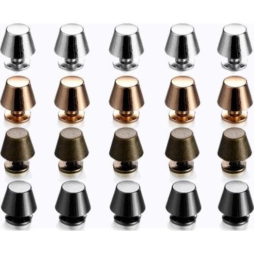 10Sets 10/12mm Screw Back Rivets Studs Metal Bucket Shape Nail Stud for Garment Leather Craft Belt Wallet Decoration Supplies