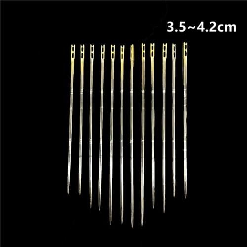 12pcs/set Blind Needles Gold Tail Multi-size DIY Needle Side Opening Stainless Steel Darning Hand Sewing Needles Embroidery Tool
