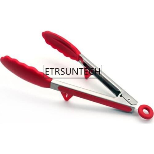 80pcs Kitchen Cooking Tongs Heat Resistant Stainless Steel BBQ Tong with Silicone Tips and Stand Design For Salad Grill