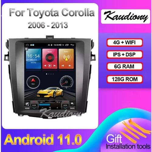 Kaudiony 10.4" Android 10.0 For Toyota Corolla Car DVD Multimedia Player Auto Radio Automotivo GPS Navigation 4G Audio 2006-2013