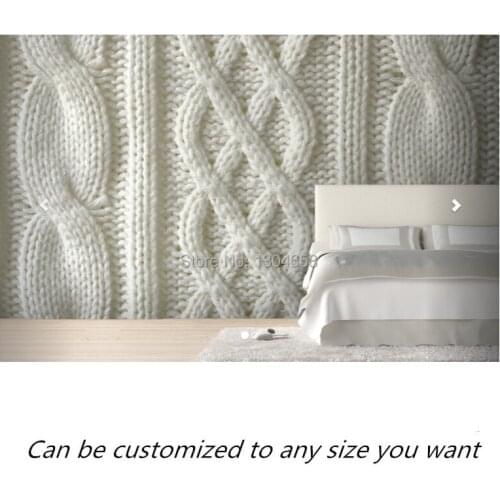 Free shipping custom mural Cream Knitted Jumper Mural large bedroom, living room TV backdrop wallpaper