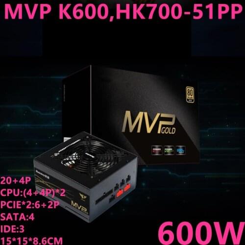 New PSU For Huntkey Brand ATX Intel RTX2070 80plus Gold Full Module Silent Power Supply 600W Power Supply MVP K600 HK700-51PP