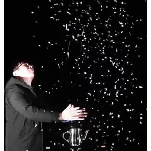 Snowstorm Teapot(Stainless) Magic Tricks Snow Paper Blowing Snow Produce Magician Professional Street Illusions Mentalism Prop