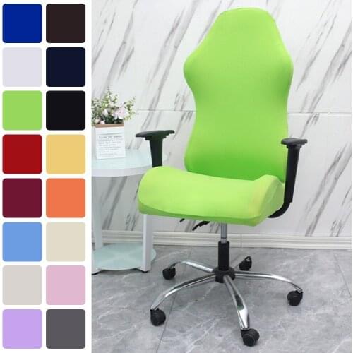 Stretch Home Office Gaming Chair Cover Solid Color Computer Armchair Slipcover Thickening Waterproof Elastic Spandex Chair Cover