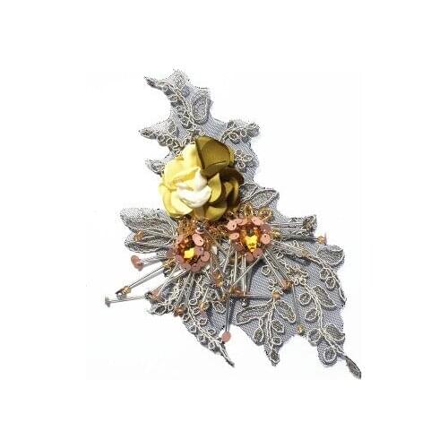 Tessel flower rhinestone beaded patches perle pour coudre vetement applique sew on patches for clothes bordados para costura