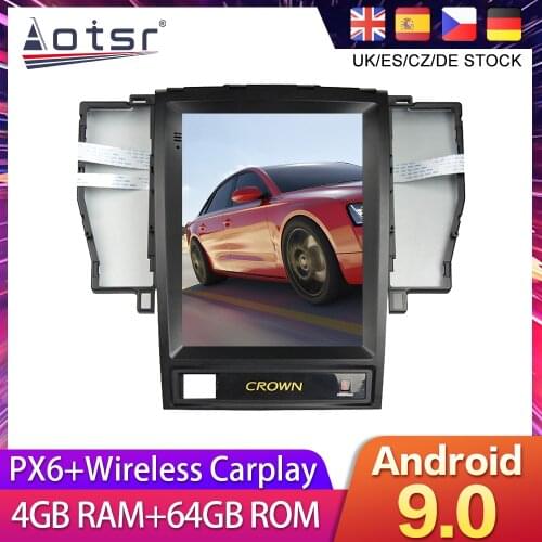 For Toyota Crown MaJesta 2005-2012 12th Tesla styel Android 9 Car DVD GPS Navigation Radio AutoStereo Multimedia Palyer HeadUnit