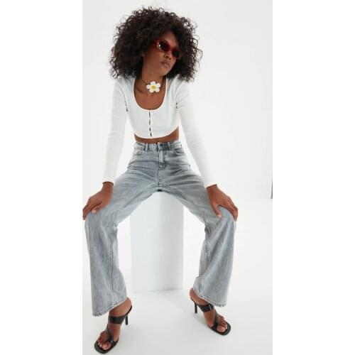 Trendyol High Bel 90s Wide Leg Jeans TWOAW22JE0248