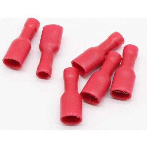FDFD1-187 FDFD1.25-187 insulating Female Insulated Electrical Crimp Terminal Connectors 100PCS/Pack Cable Wire Connector FDFD