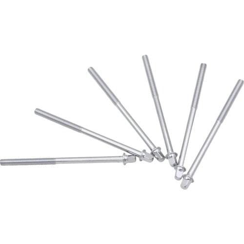 Exquisite Craftsmanship 6 Pieces Drum Screws Tension Rods Long Screws Bolts Parts for Drum Band