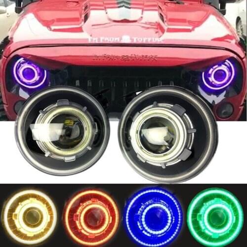 J238RGB Led Headlight for Jeep Wrangler JK 2007-2017 Mobile Phone Control Lantsun